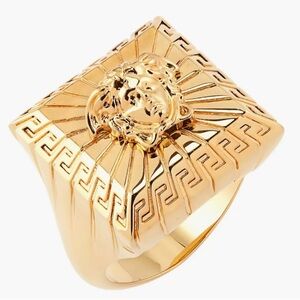 Versace Medusa Square Signet Ring size 7